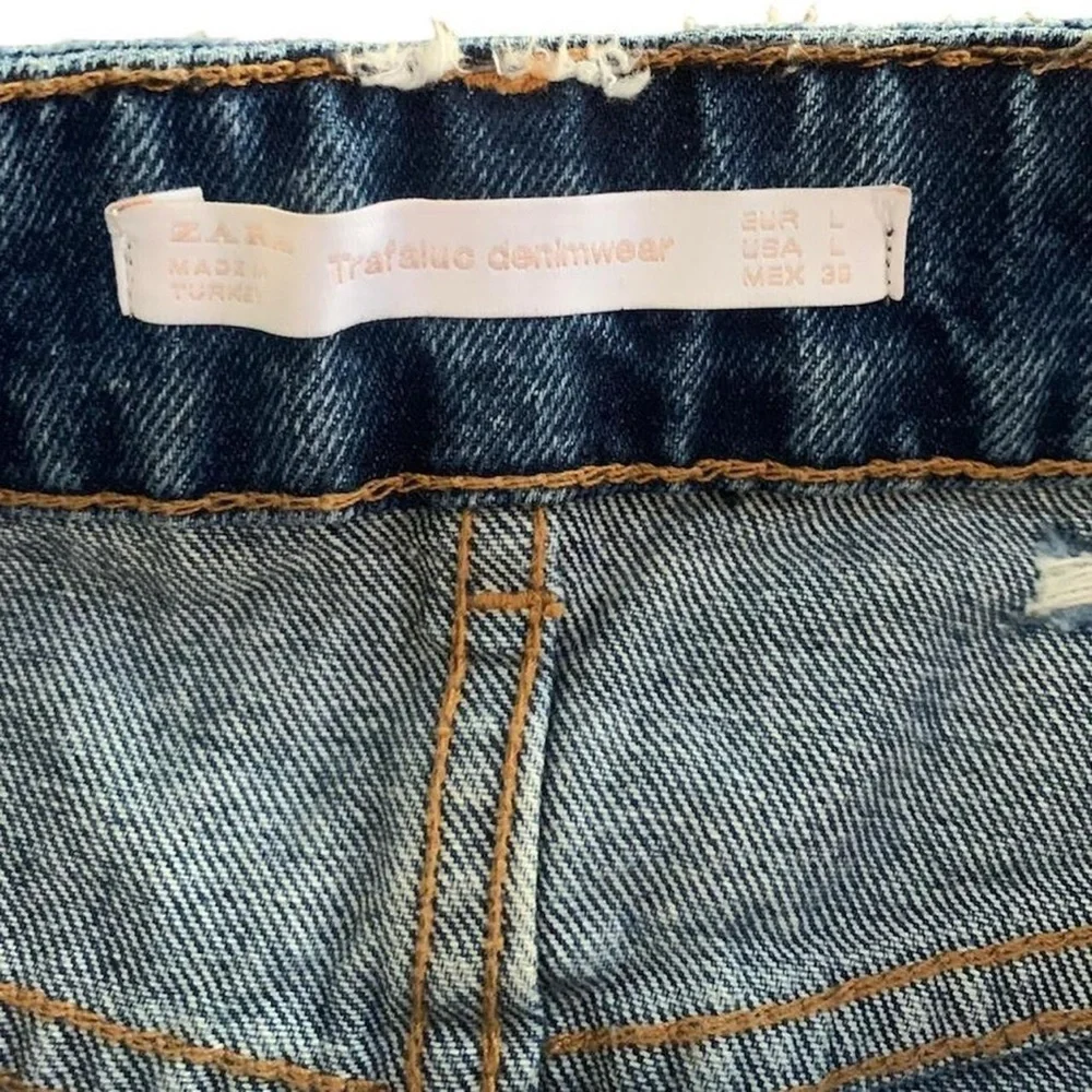 Zara Trafaluc Mini Medium Wash Denim Skirt - Picture 3 of 4